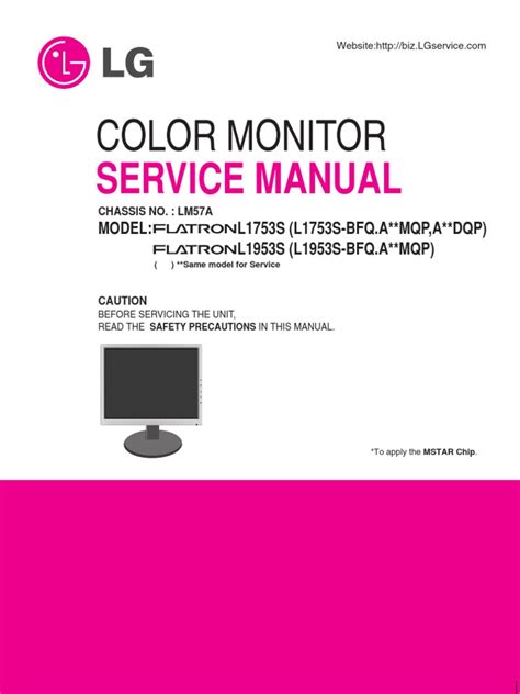 lg monitor service manual repair scheme PDF