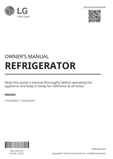 lg refrigerator owner manual PDF