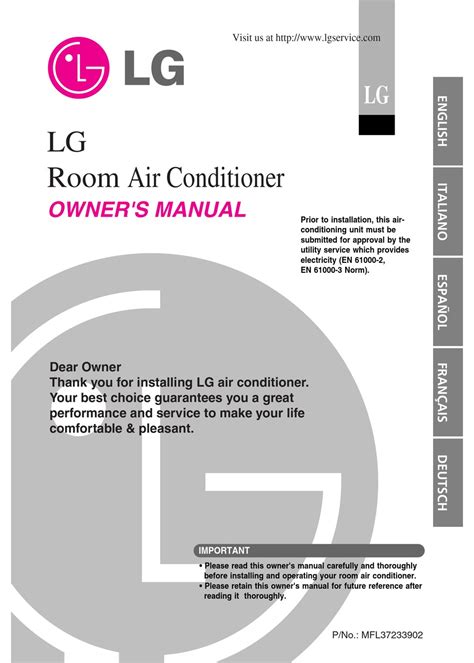lg room air conditioner owners manual Epub