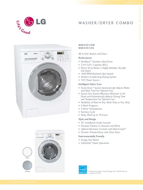 lg washer dryer combo wm3431hs manual Epub