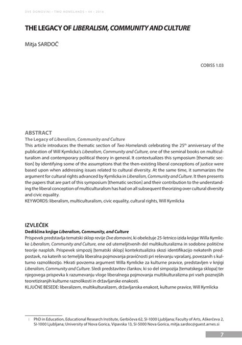 liberalism and community Epub