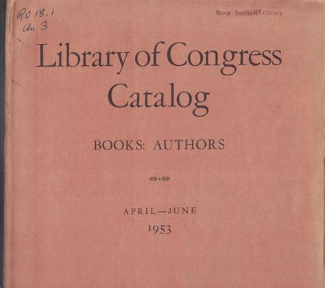 Library Congress Catalog Search