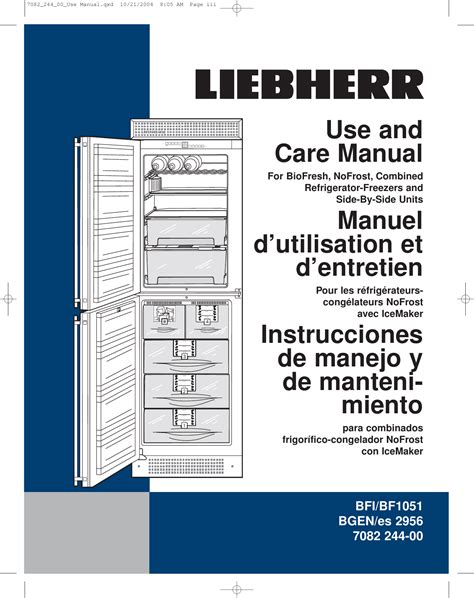 liebherr appliance user guide PDF