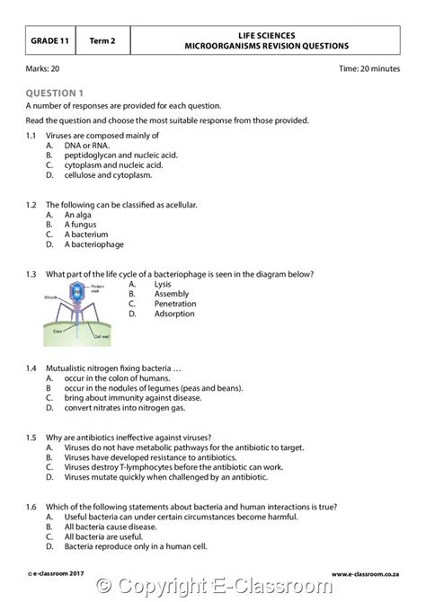 life science grade11 question paper 2014 Doc