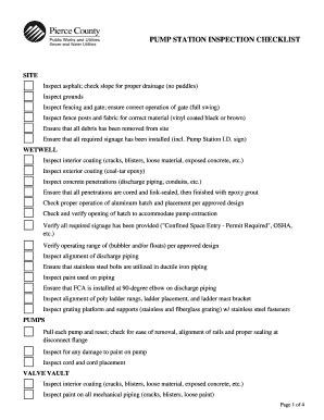 lift station maintenance checklist template PDF