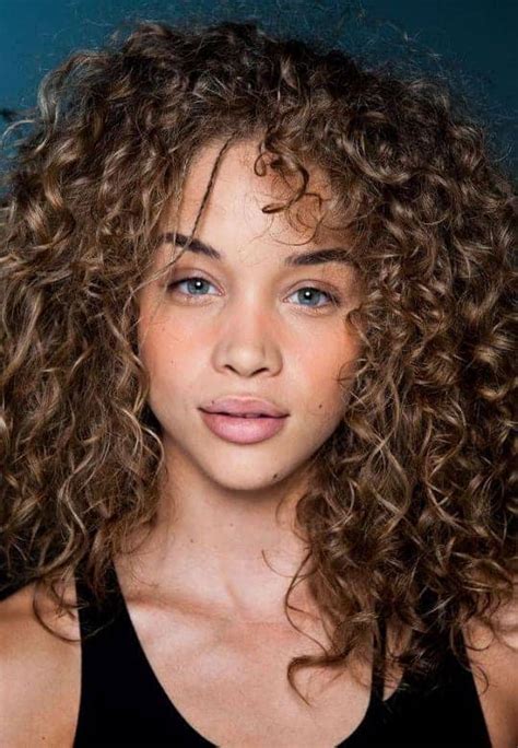 light brown curly hair