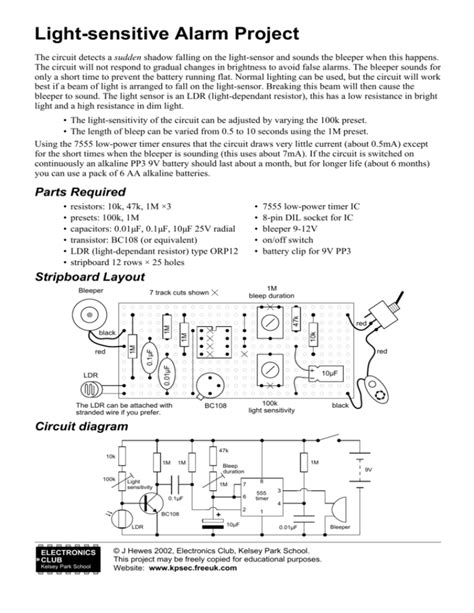 light sensitive alarm circuit pdf Kindle Editon