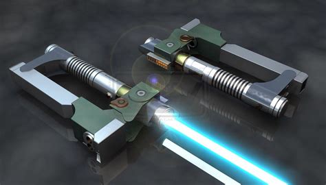 lightsaber and blaster