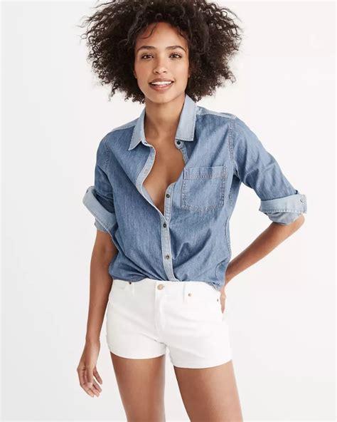 lightweight denim shirt women's