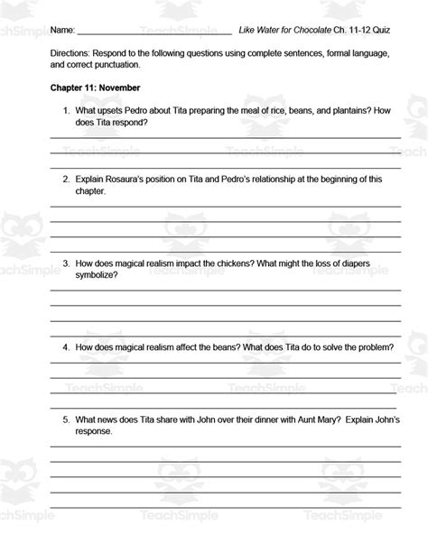 like water for chocolate guided answer key Doc