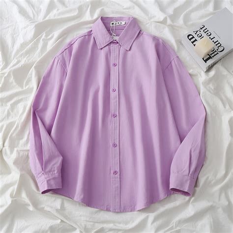 lilac button down shirt