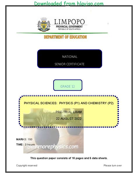 limpopo physics question paper march 2014 grade 12 PDF