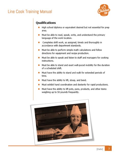 line cook training manual Kindle Editon