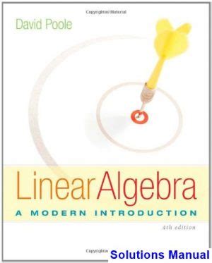 linear algebra david poole solutions manual PDF