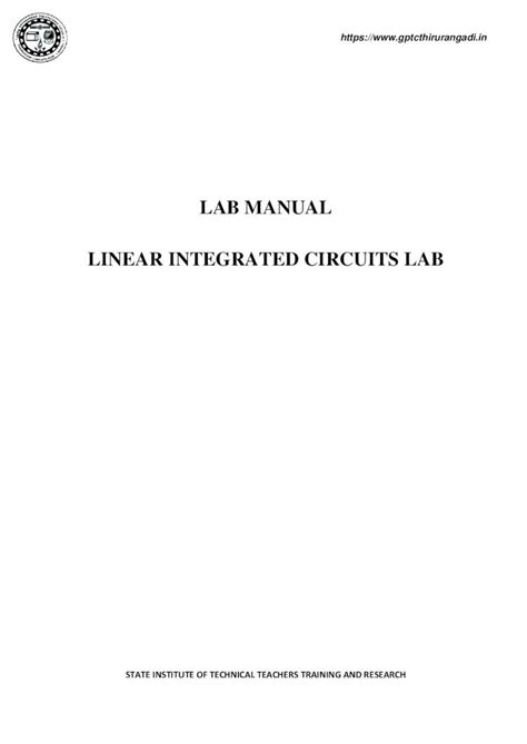 linear digital integrated circuits lab manual pdf Reader