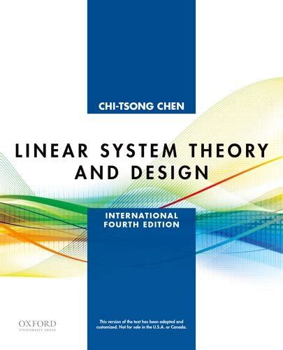 linear system theory and design 4th edition PDF