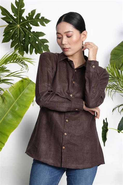 linen shirt brown