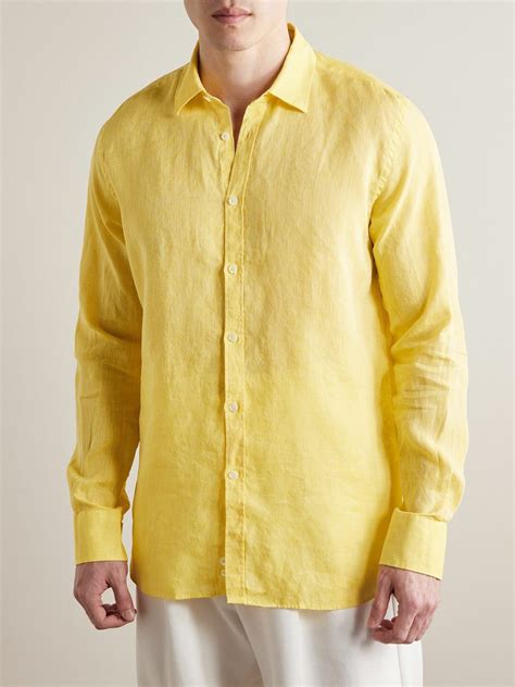 linen shirt yellow