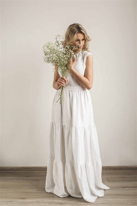 linen wedding dress