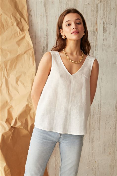 linen womens tops