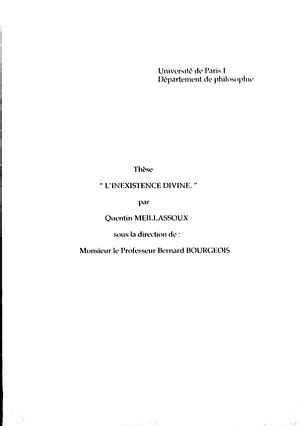 linexistence divine meillassoux PDF