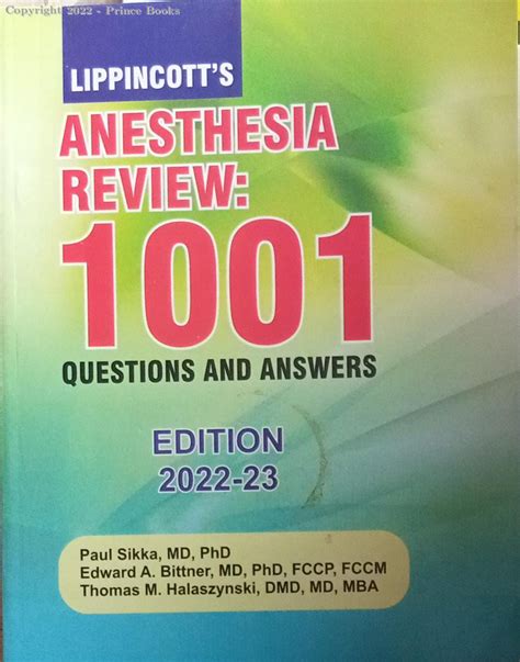lippincotts anesthesia review 1001 questions and answers Epub