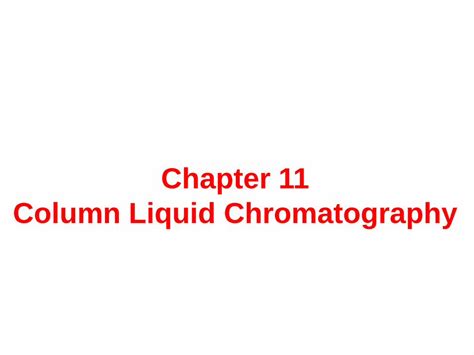 liquid chromatography chapter 11 Epub