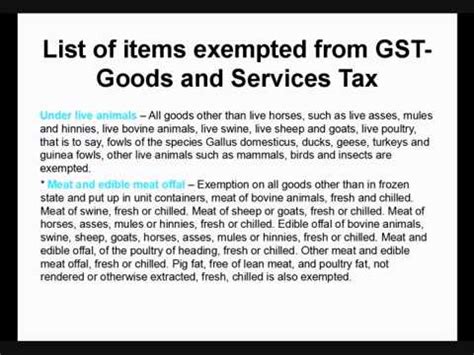 list of items exempted from service tax PDF