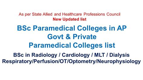 list of private bsc paramedical o t colleges in chd PDF