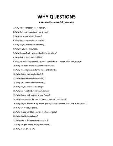 list of why questions
