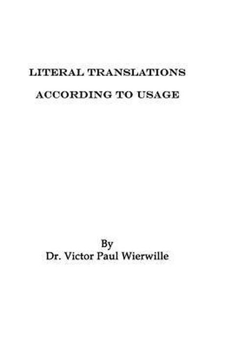 literal translations according to usage PDF
