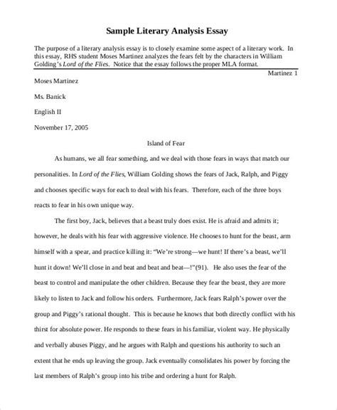 literary analysis examples