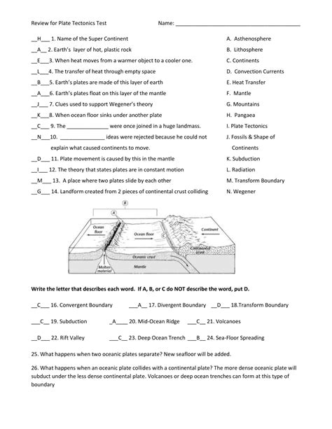 lithospheric plates questions answer key Doc