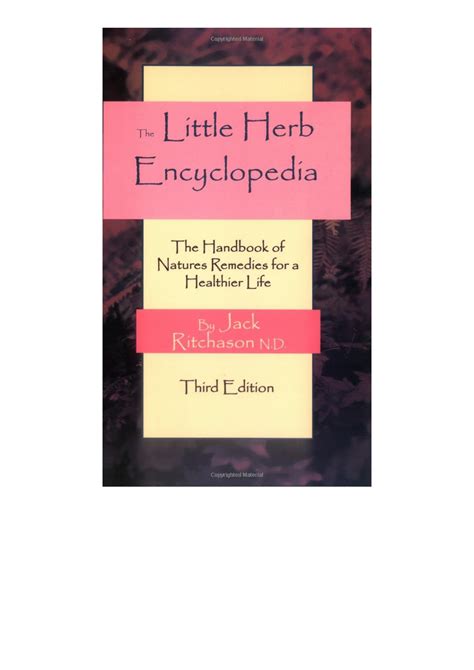 little herb encyclopedia handbook healthier Ebook PDF