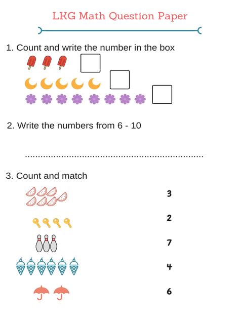 lkg question paper maths PDF