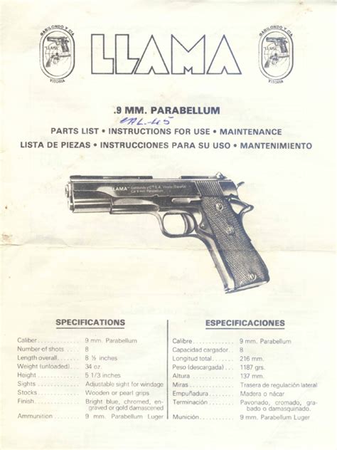 llama 9mm manual pdf Reader
