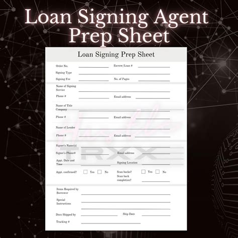 loan-signing-agent-prep-sheet Ebook Epub