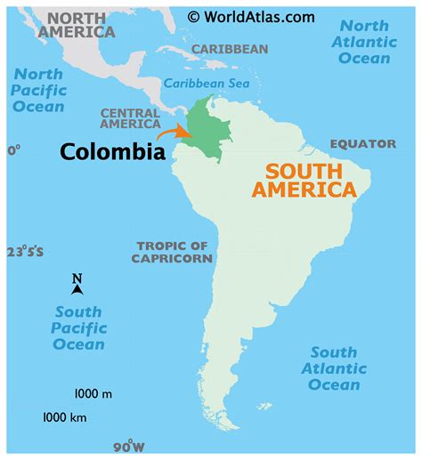 location of colombia south america