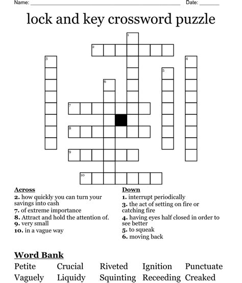 Lock Setting Crossword