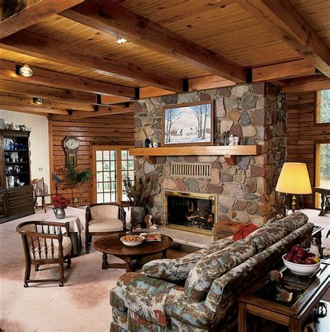 log cabin living room