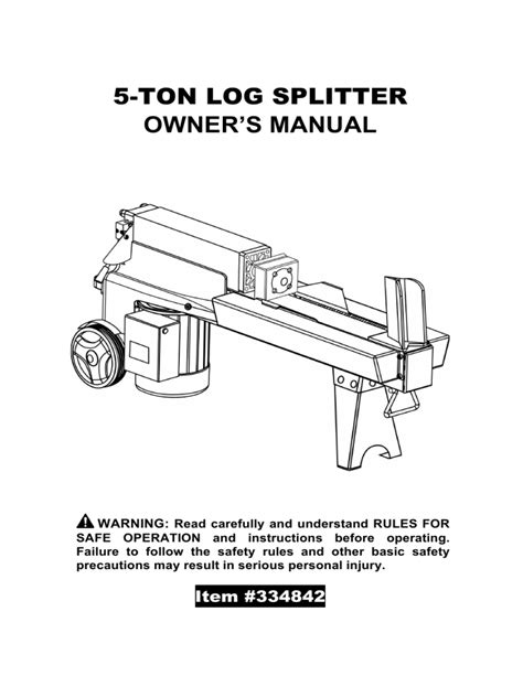 log splitter operating manual Reader