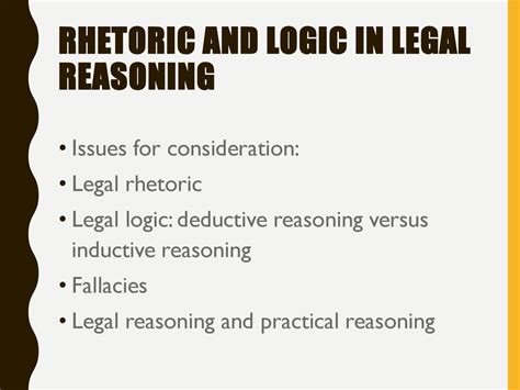 logic rhetoric and legal reasoning in Reader