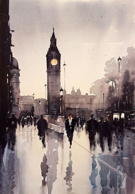 london in watercolour ready to paint Doc