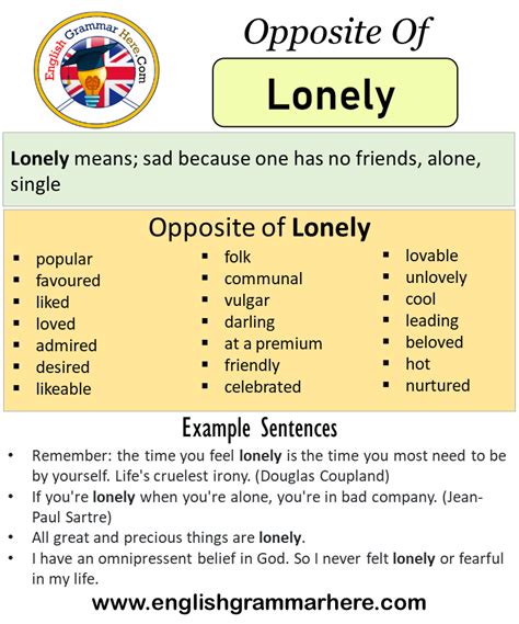 lonely antonym