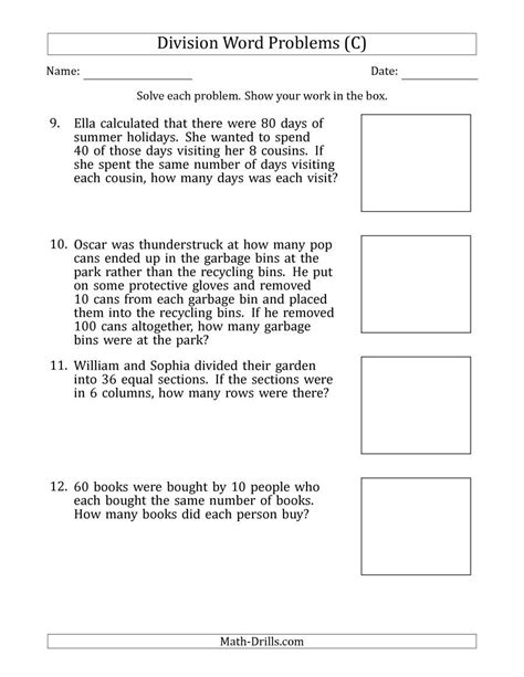 long division word problems 5th grade Reader