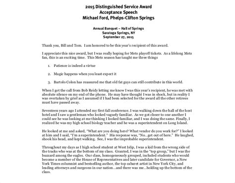 long service award acceptance speech sample pdf Doc