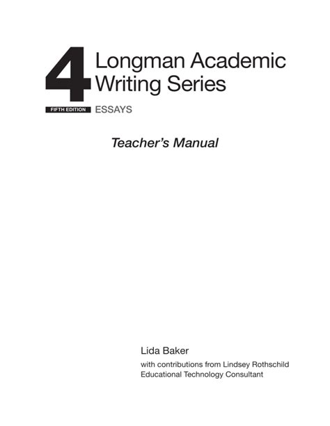 longman academic series 4 teacher manual PDF