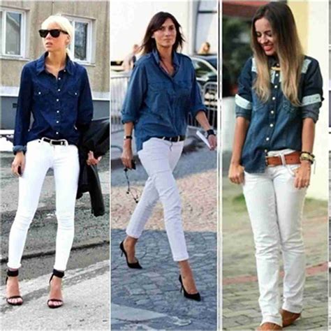 look calça jeans e camisa social feminina