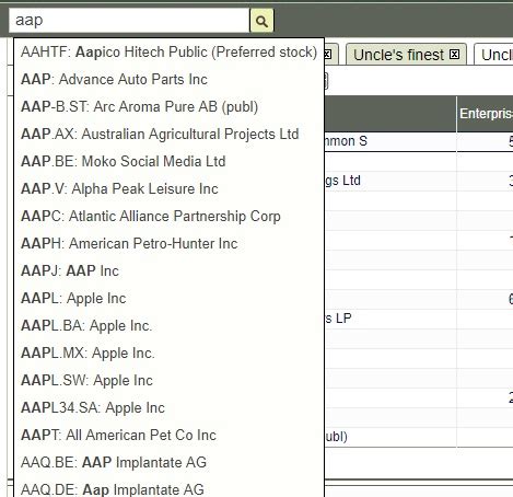 look up stock names