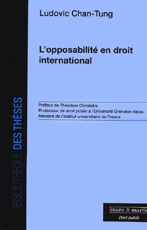 lopposabilite droit international chan ludov PDF